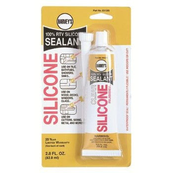 Harvey's 031305 Silicone Sealant, Clear ~ 2.5 oz Tube